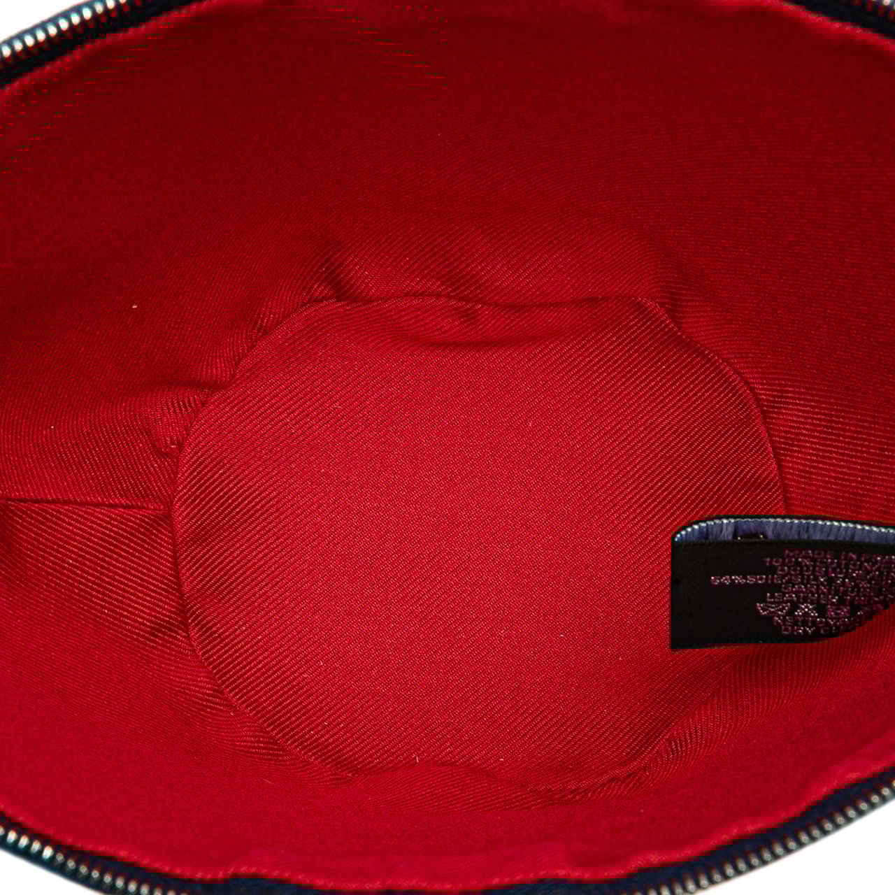 Hermès Mini Toile Palmyre Pouch Blauw