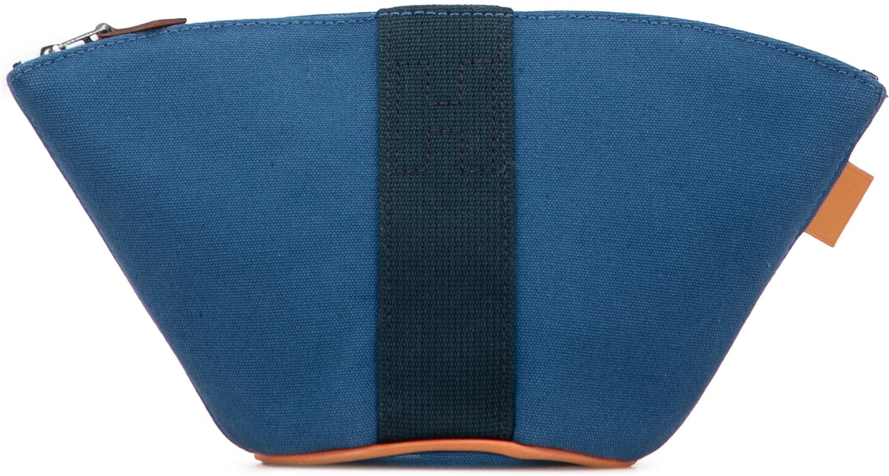 Hermès Mini Toile Palmyre Pouch Blauw