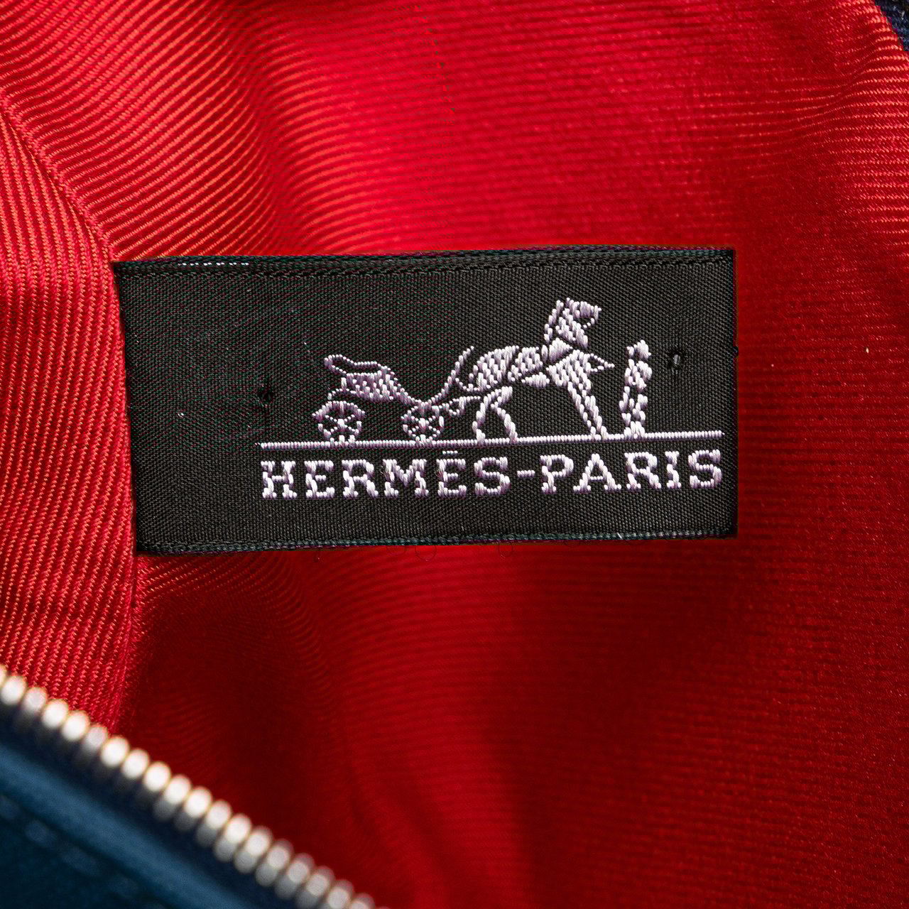 Hermès Mini Toile Palmyre Pouch Blauw