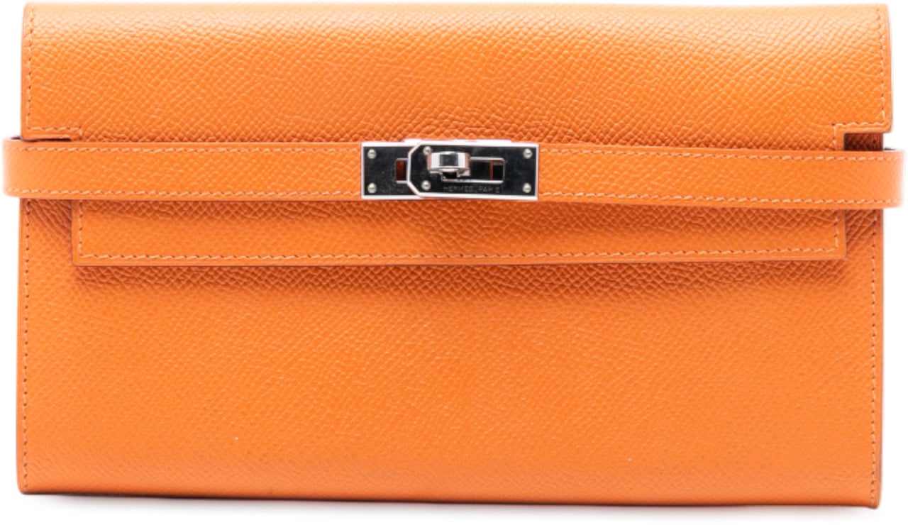 Hermès Epsom Kelly Trifold Long Wallet Oranje