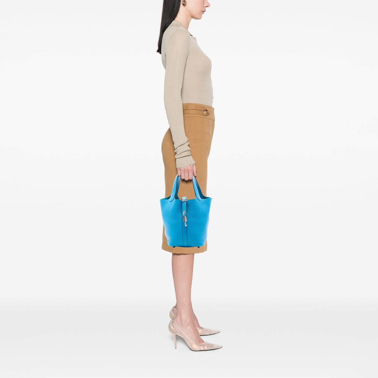 Hermès Clemence Picotin Lock 18 Blauw