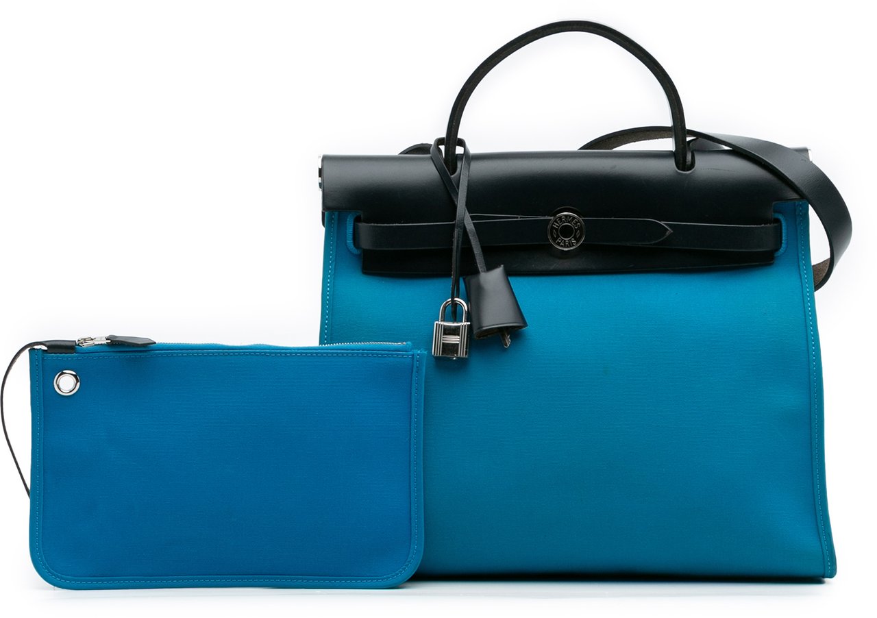Hermès Toile Herbag Zip 31 Blauw