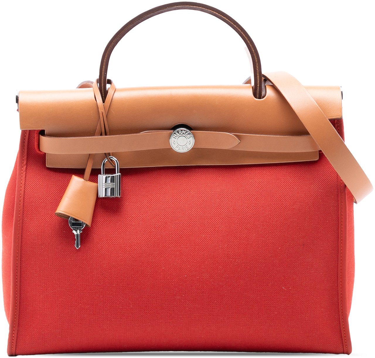 Hermès Toile Herbag Zip 31 Oranje