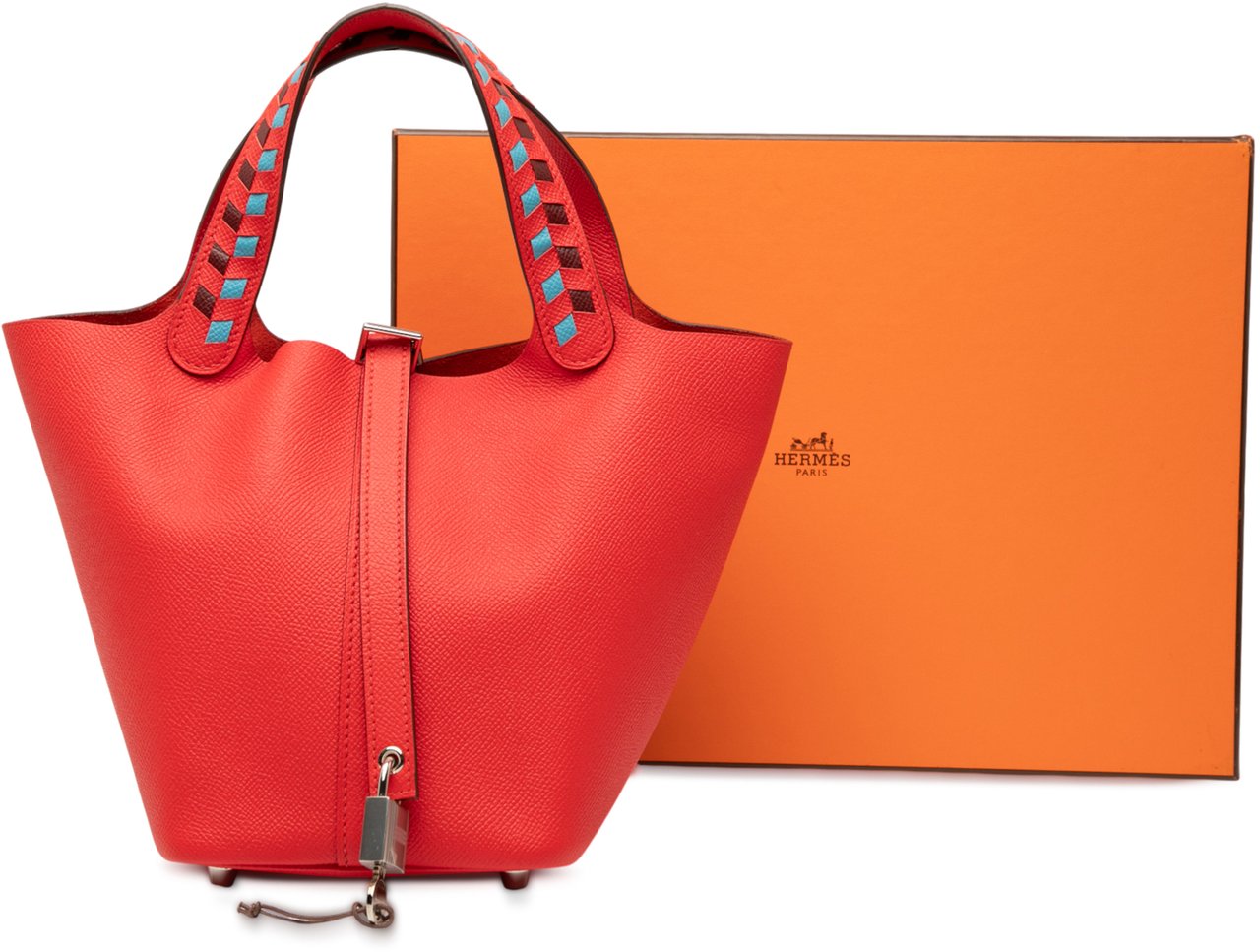 Hermès Epsom Tressage Picotin Lock 18 Rood