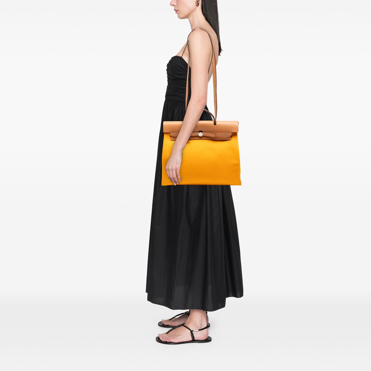 Hermès Toile Herbag Zip 39 Geel