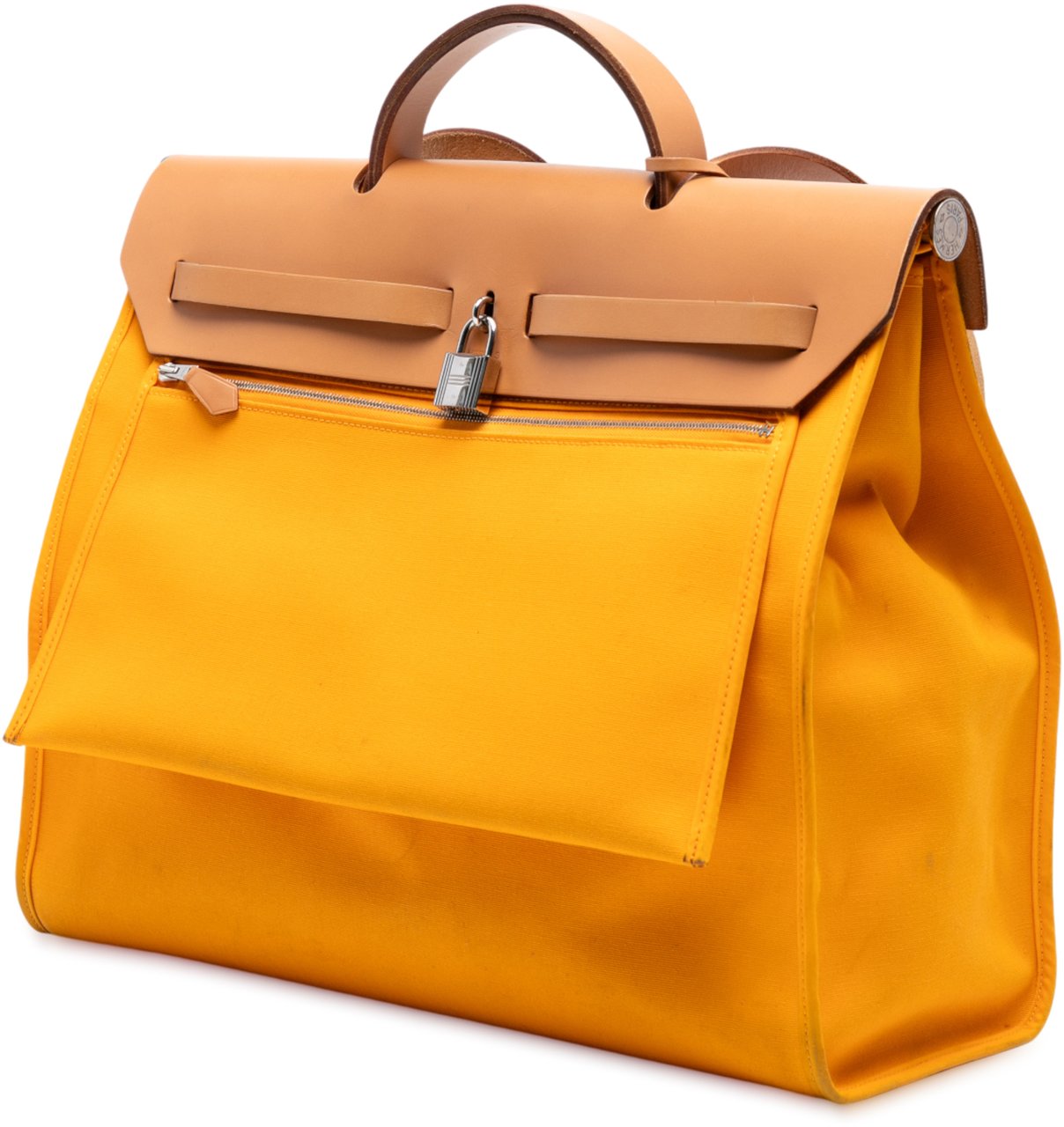 Hermès Toile Herbag Zip 39 Geel