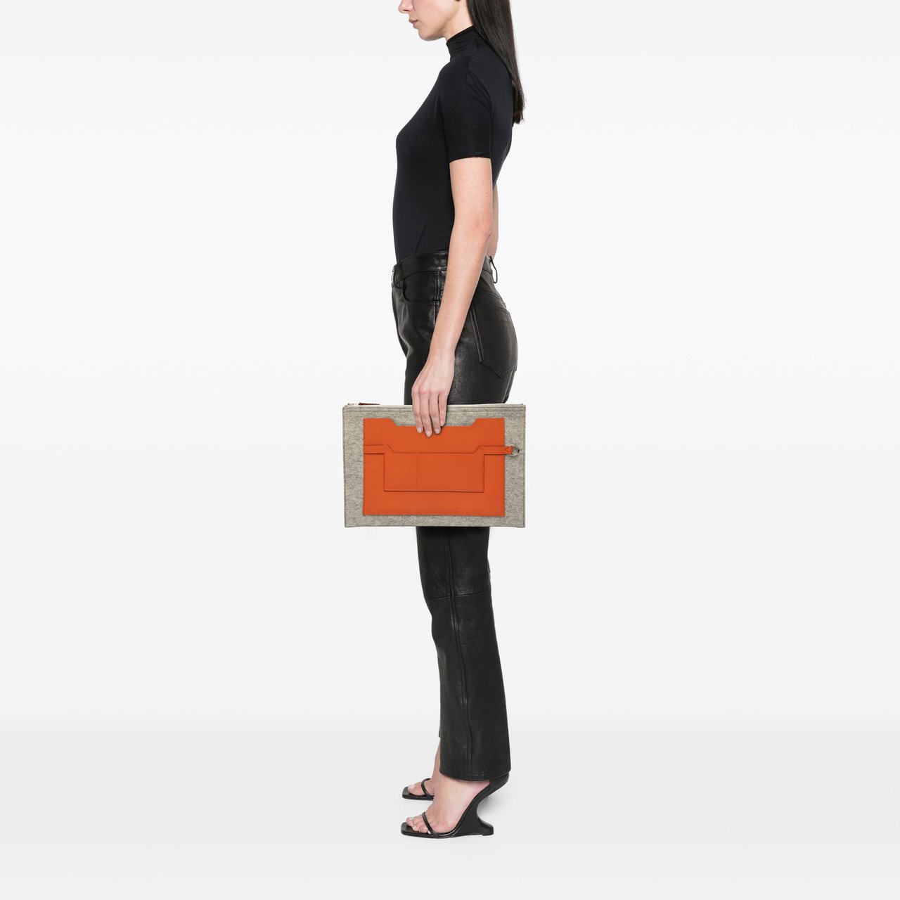 Hermès Epsom and Felt Toodoo 37 Oranje