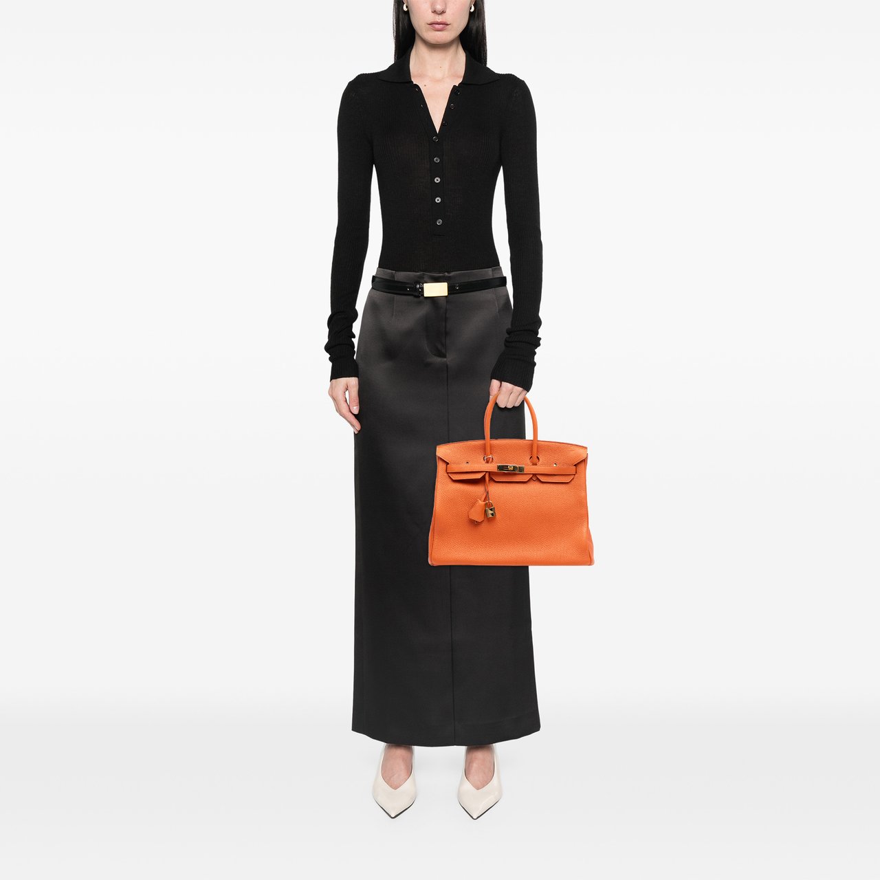 Hermès Togo Birkin Retourne 35 Oranje