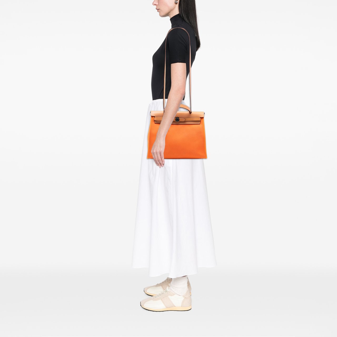 Hermès Toile Herbag Zip 31 Oranje