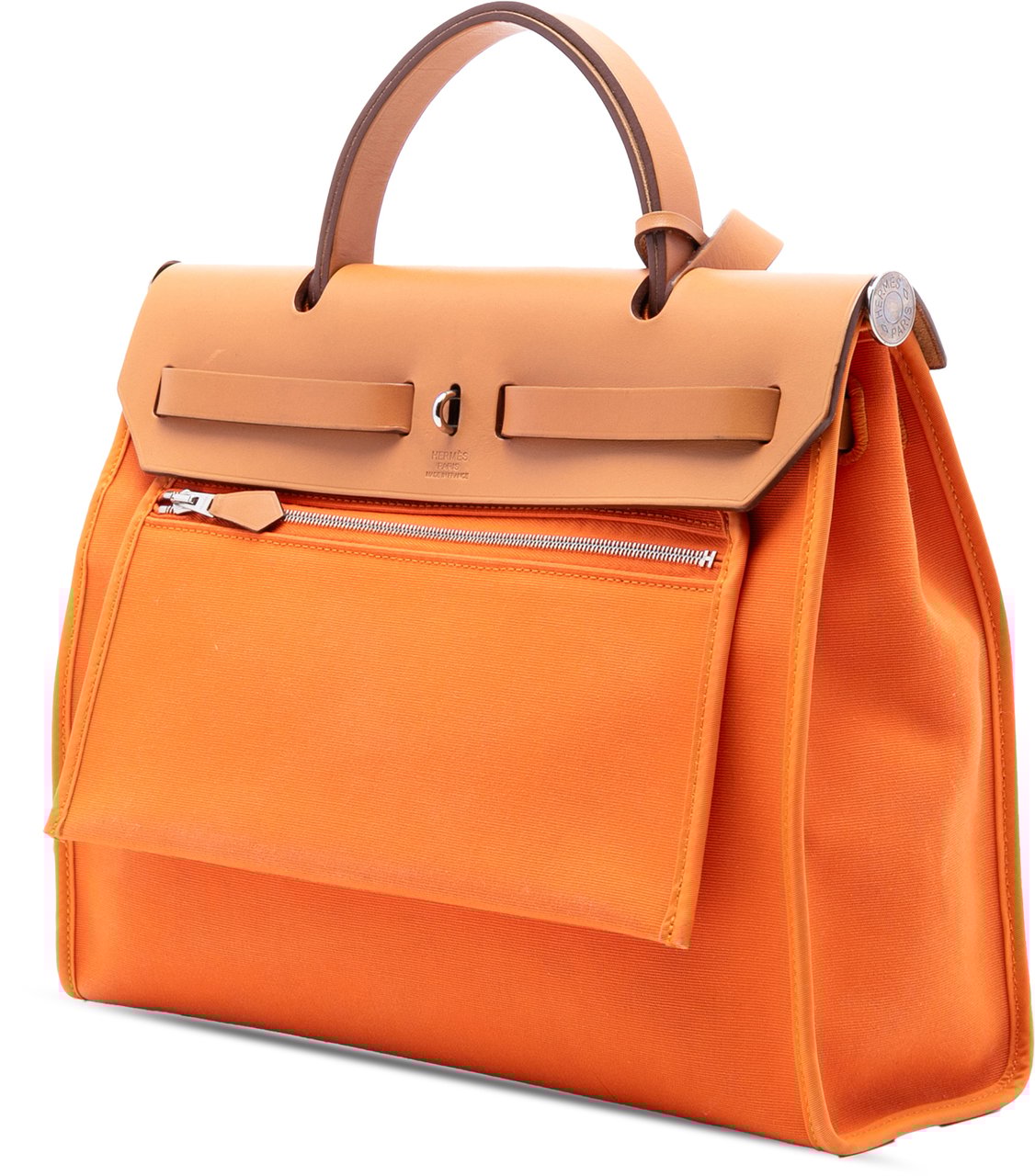 Hermès Toile Herbag Zip 31 Oranje