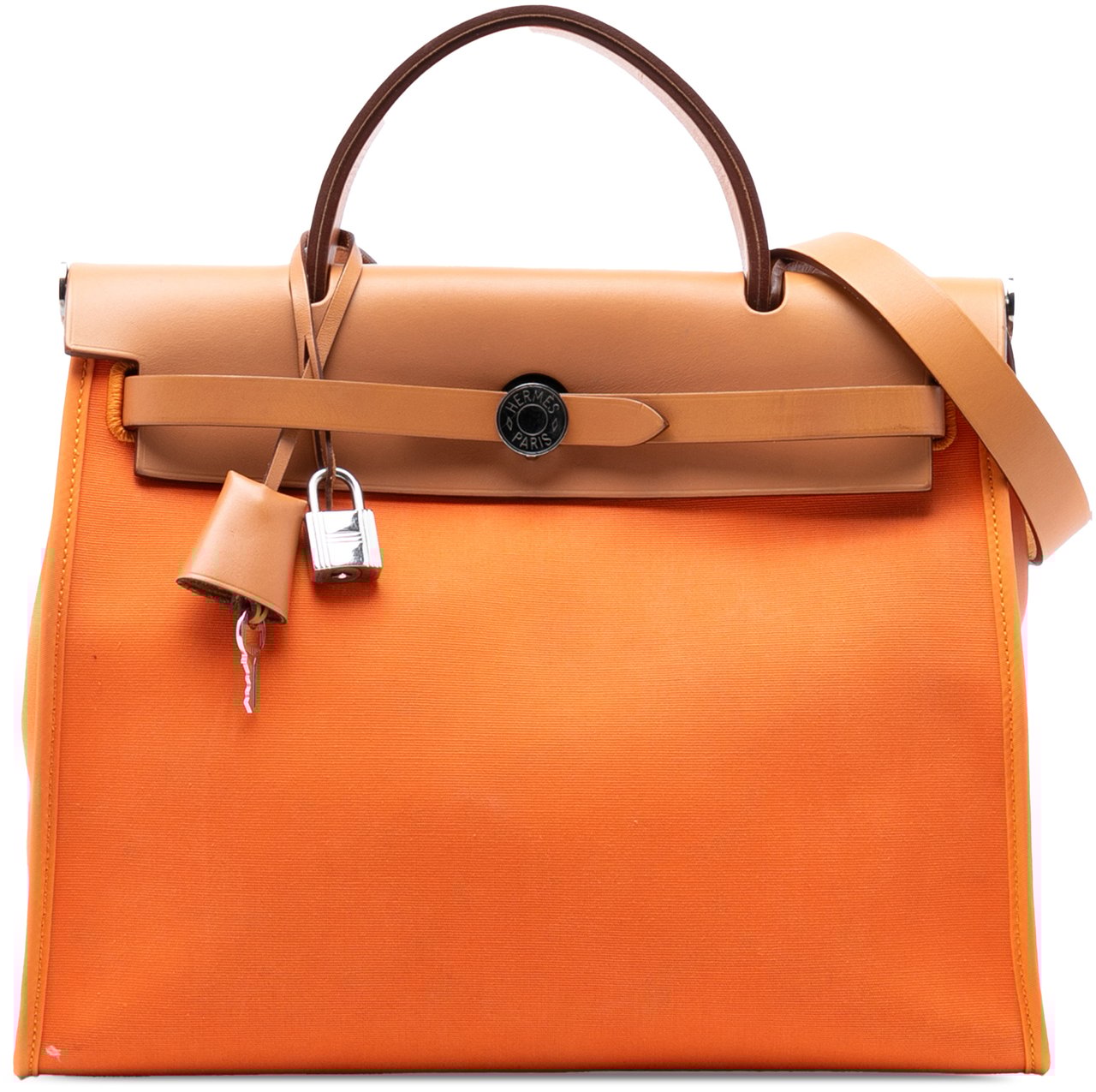 Hermès Toile Herbag Zip 31 Oranje