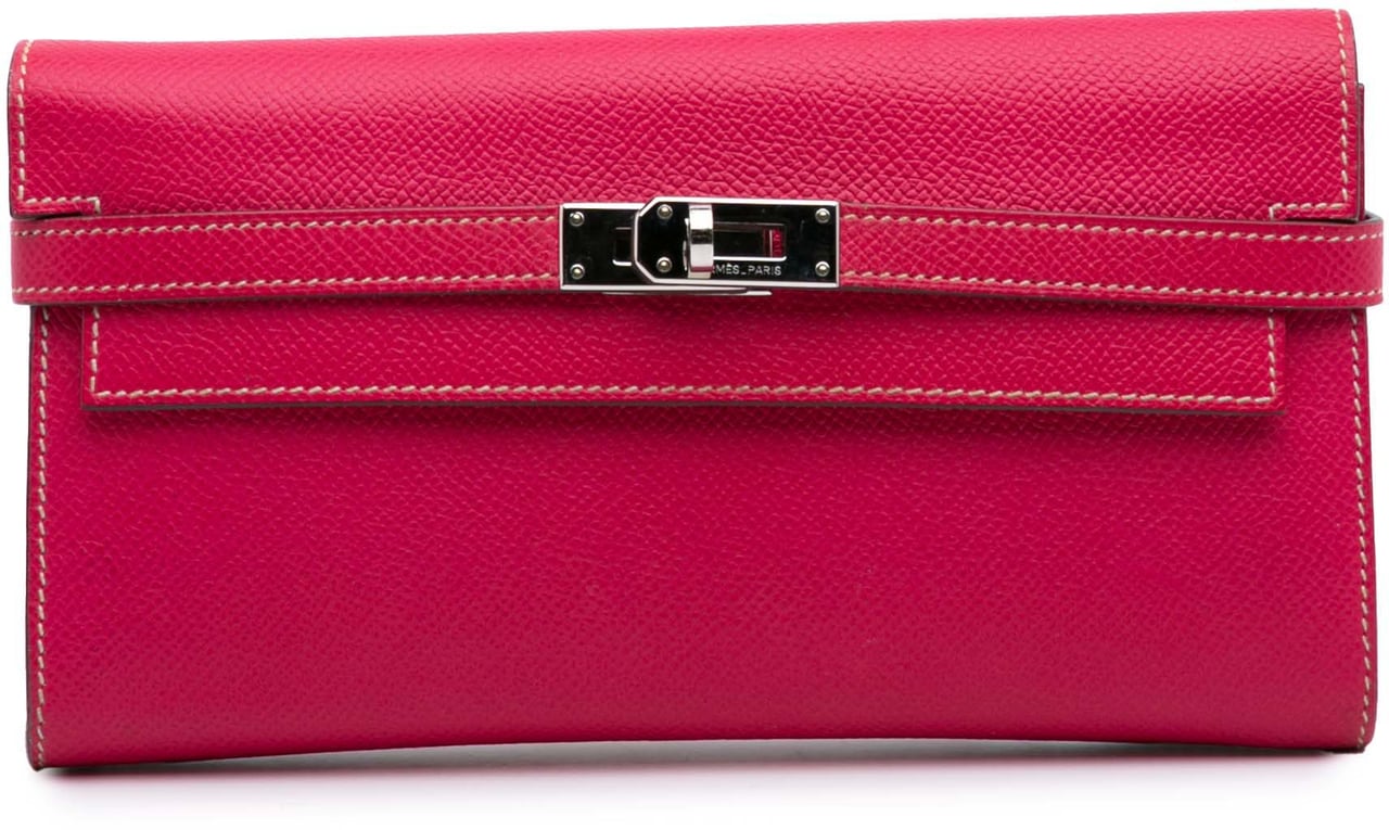 Hermès Epsom Kelly Longue Wallet Roze