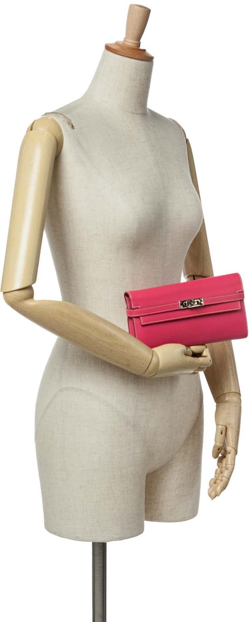Hermès Epsom Kelly Longue Wallet Roze