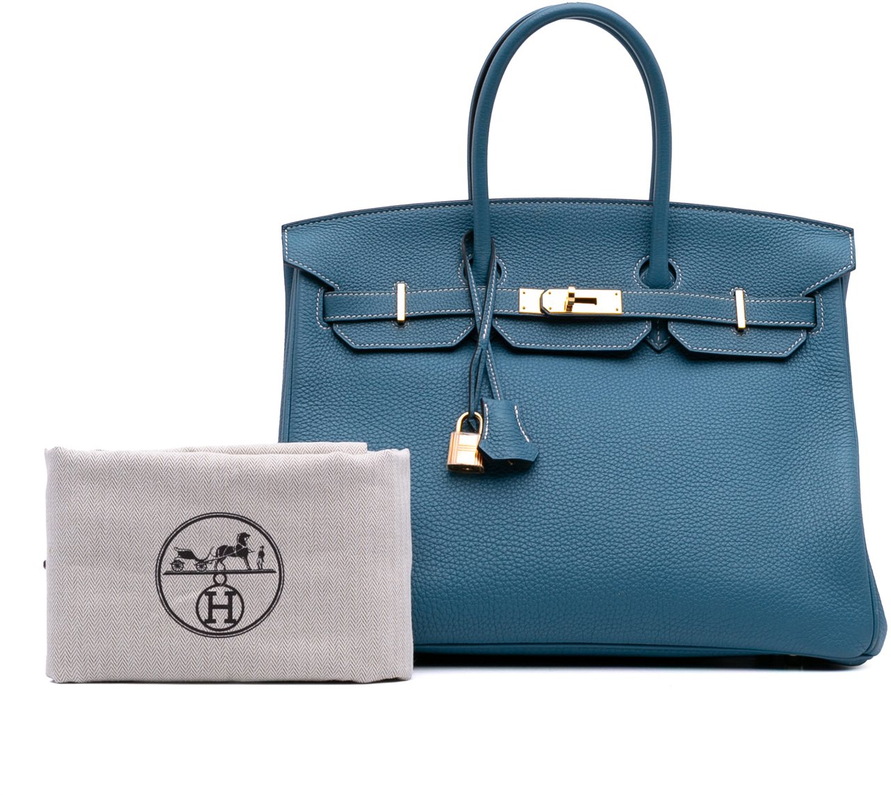 Hermès Togo Birkin Retourne 35 Blauw