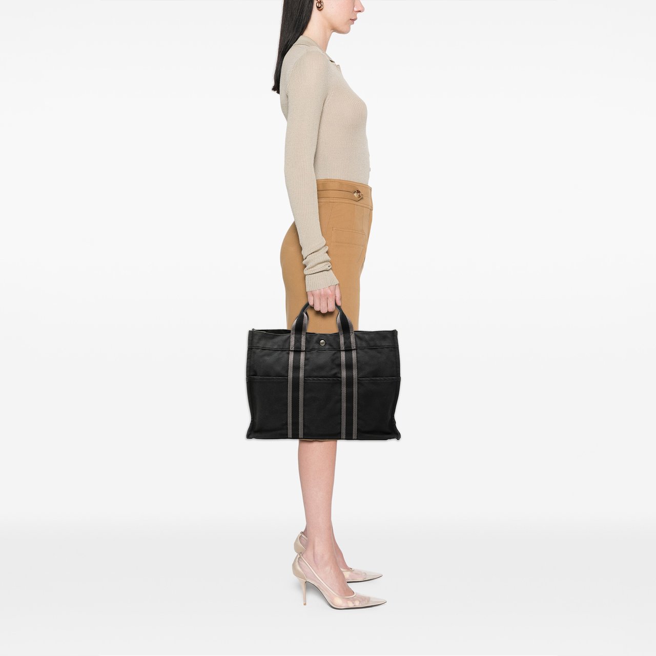 Hermès Canvas Fourre Tout MM Grijs