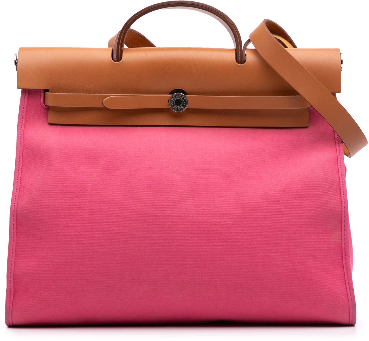 Hermès Toile Herbag Zip 39 Roze