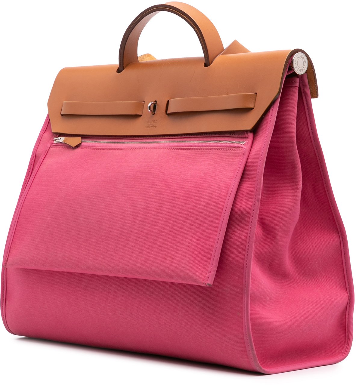 Hermès Toile Herbag Zip 39 Roze