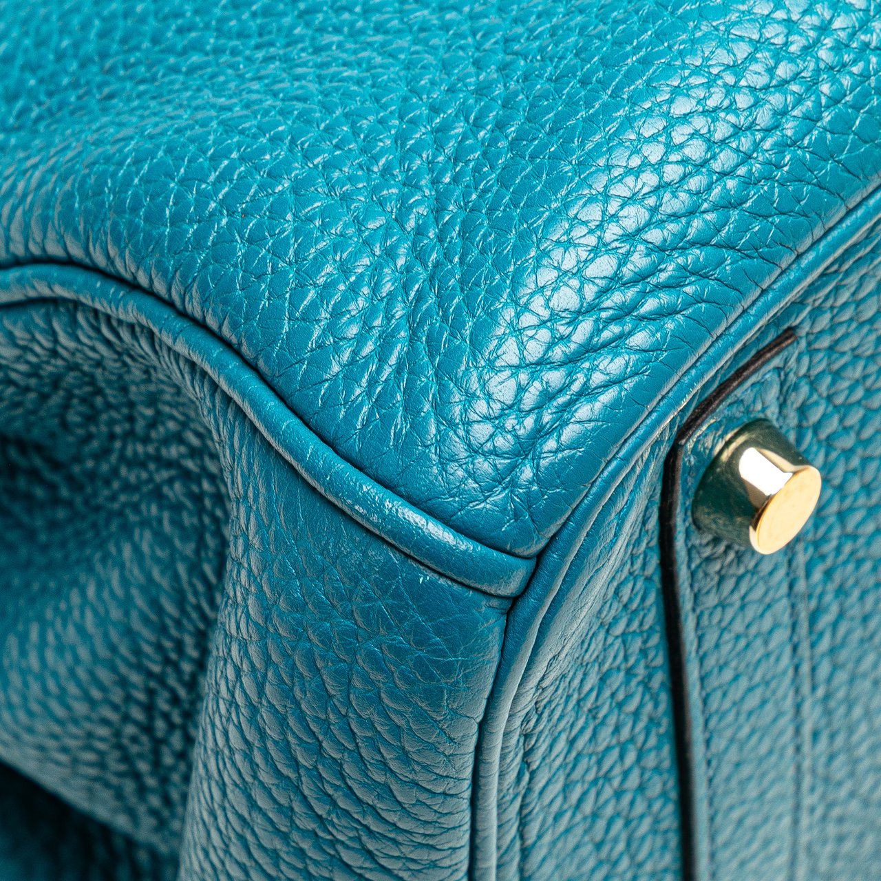 Hermès Clemence Birkin Retourne 30 Blauw