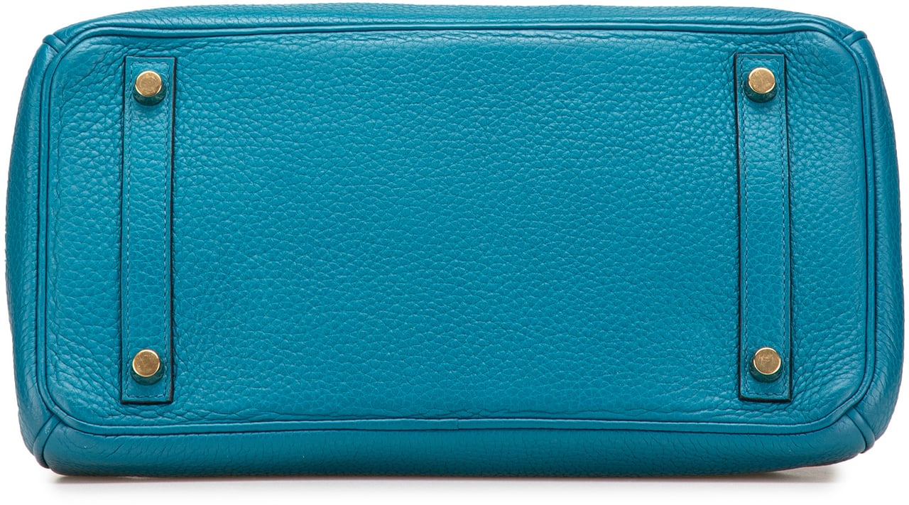 Hermès Clemence Birkin Retourne 30 Blauw