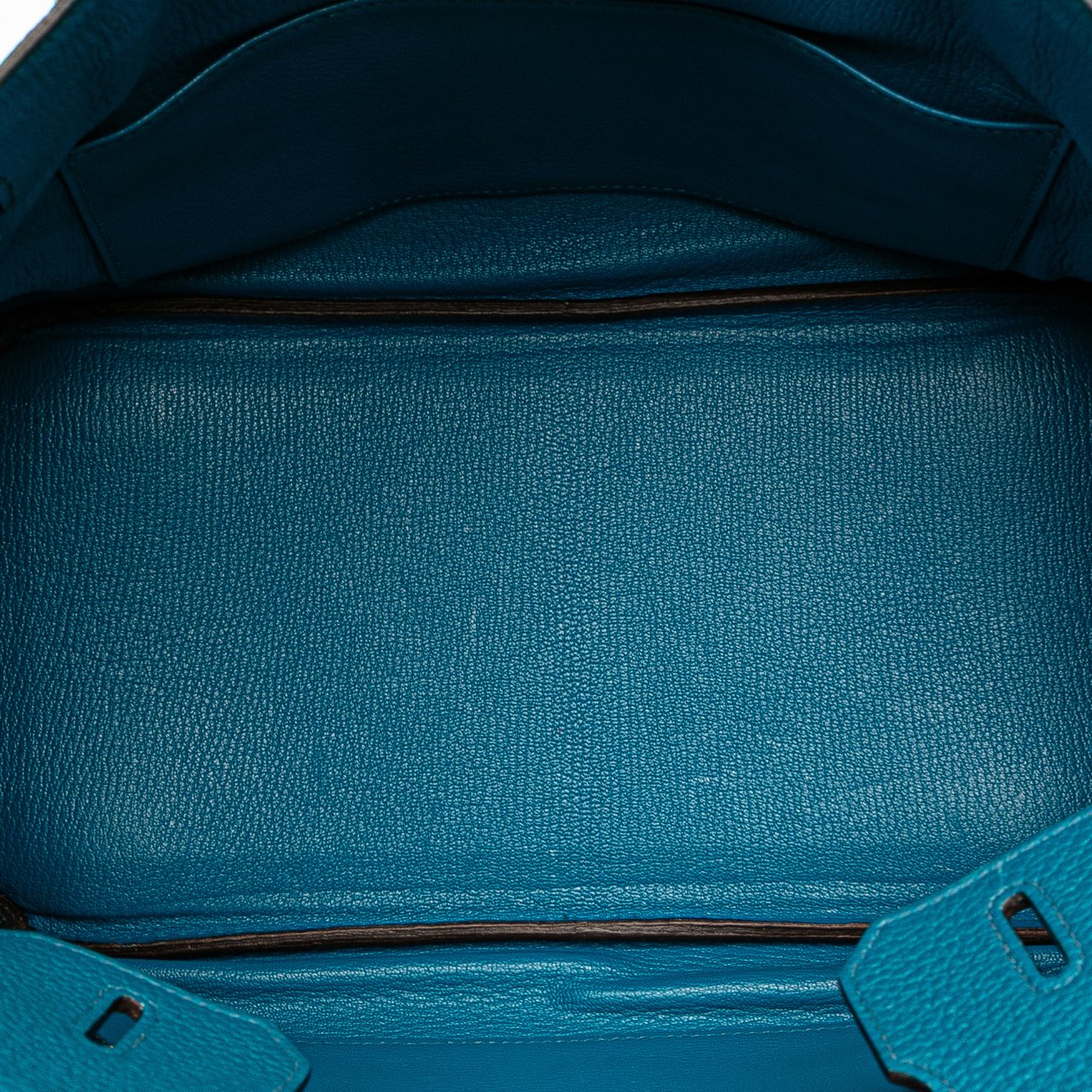 Hermès Clemence Birkin Retourne 30 Blauw