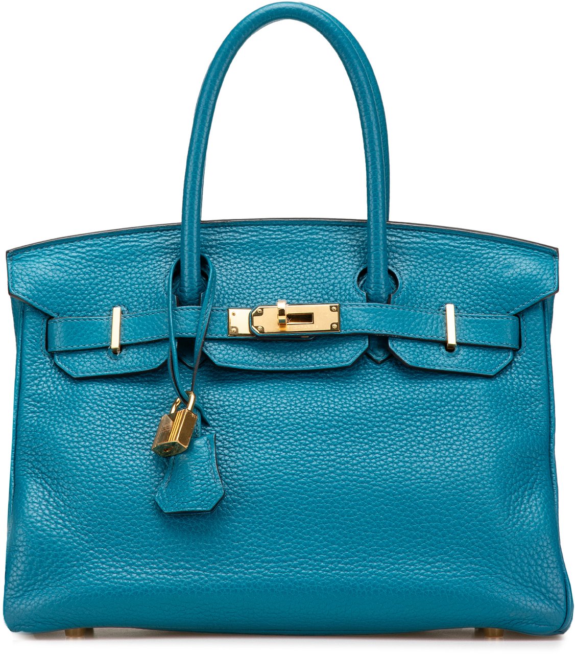 Hermès Clemence Birkin Retourne 30 Blauw