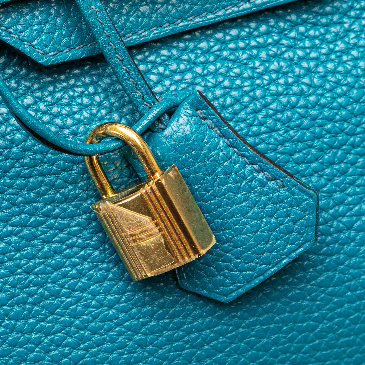 Hermès Clemence Birkin Retourne 30 Blauw
