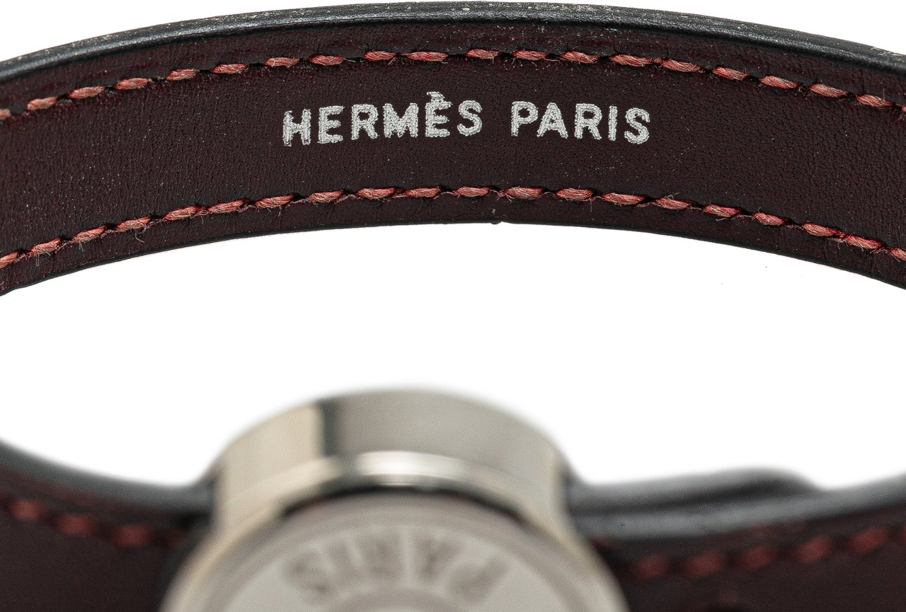 Hermès Leather Clou de Selle Bracelet Bruin