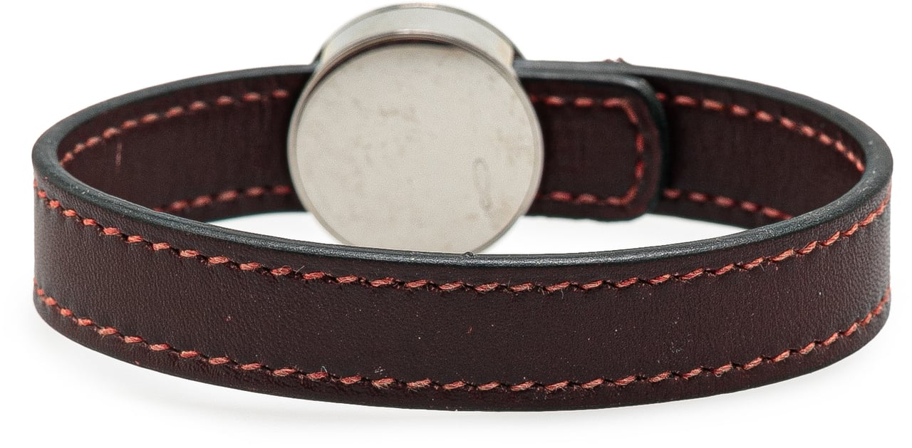 Hermès Leather Clou de Selle Bracelet Bruin