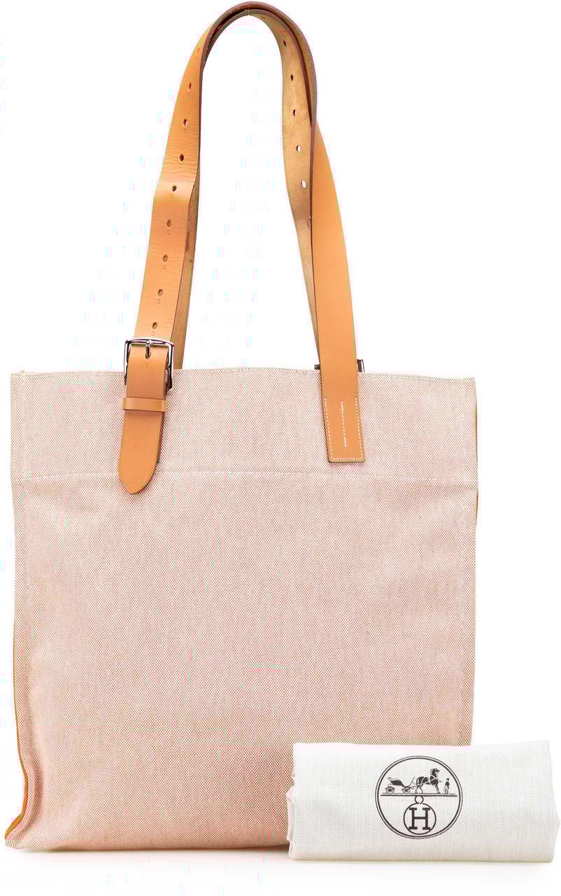 Hermès Canvas Etriviere Shopping Tote Oranje