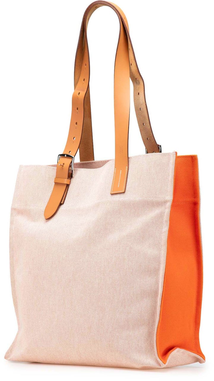 Hermès Canvas Etriviere Shopping Tote Oranje