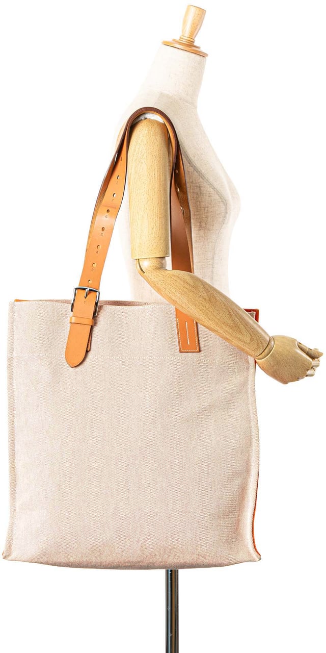 Hermès Canvas Etriviere Shopping Tote Oranje
