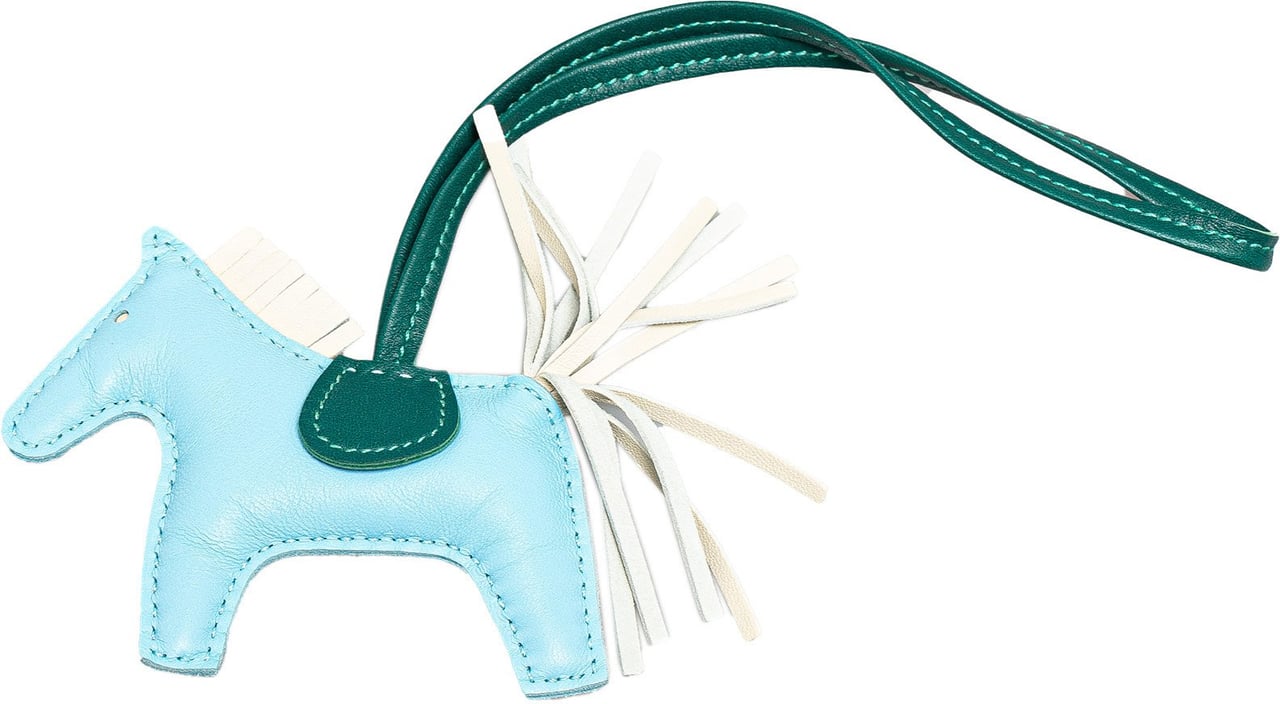 Hermès Milo Lambskin Grigri Rodeo Horse Bag Charm TPM Blauw