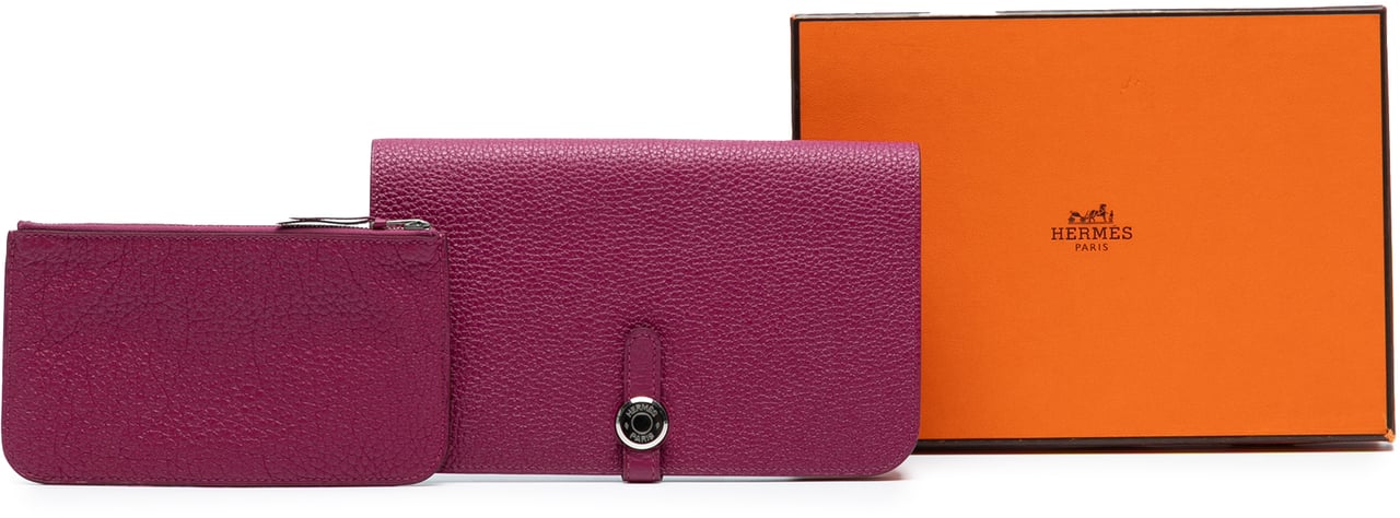 Hermès Togo Dogon Duo Wallet GM Paars