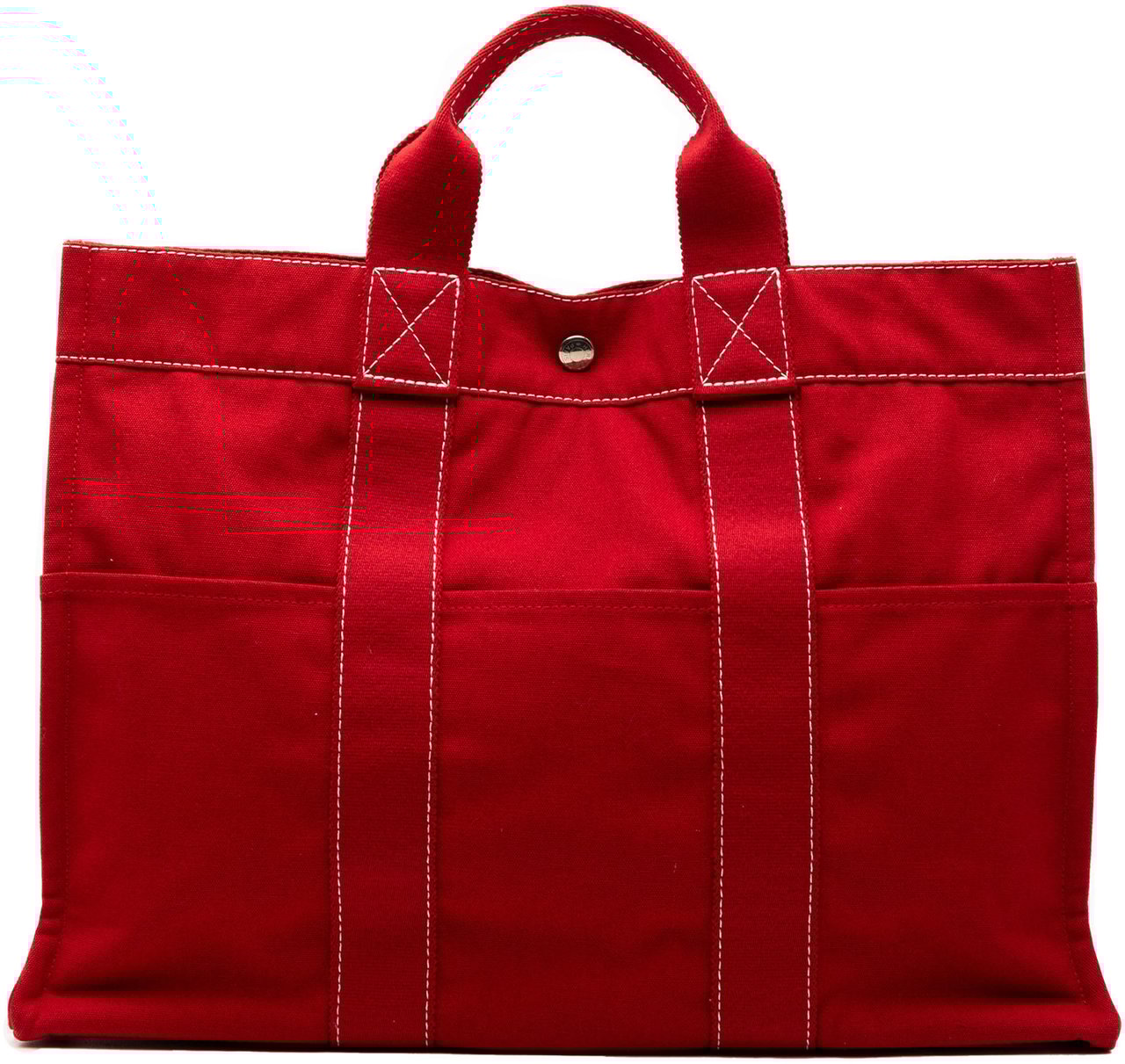 Hermès Canvas Sac Deauville MM Rood
