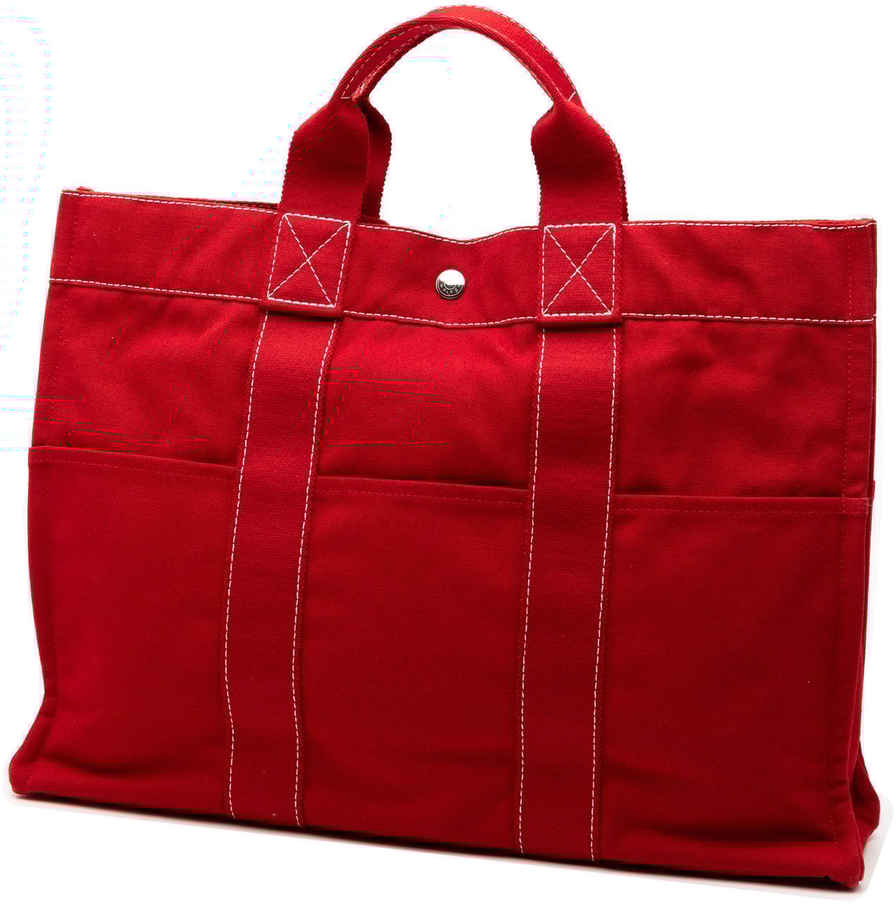 Hermès Canvas Sac Deauville MM Rood