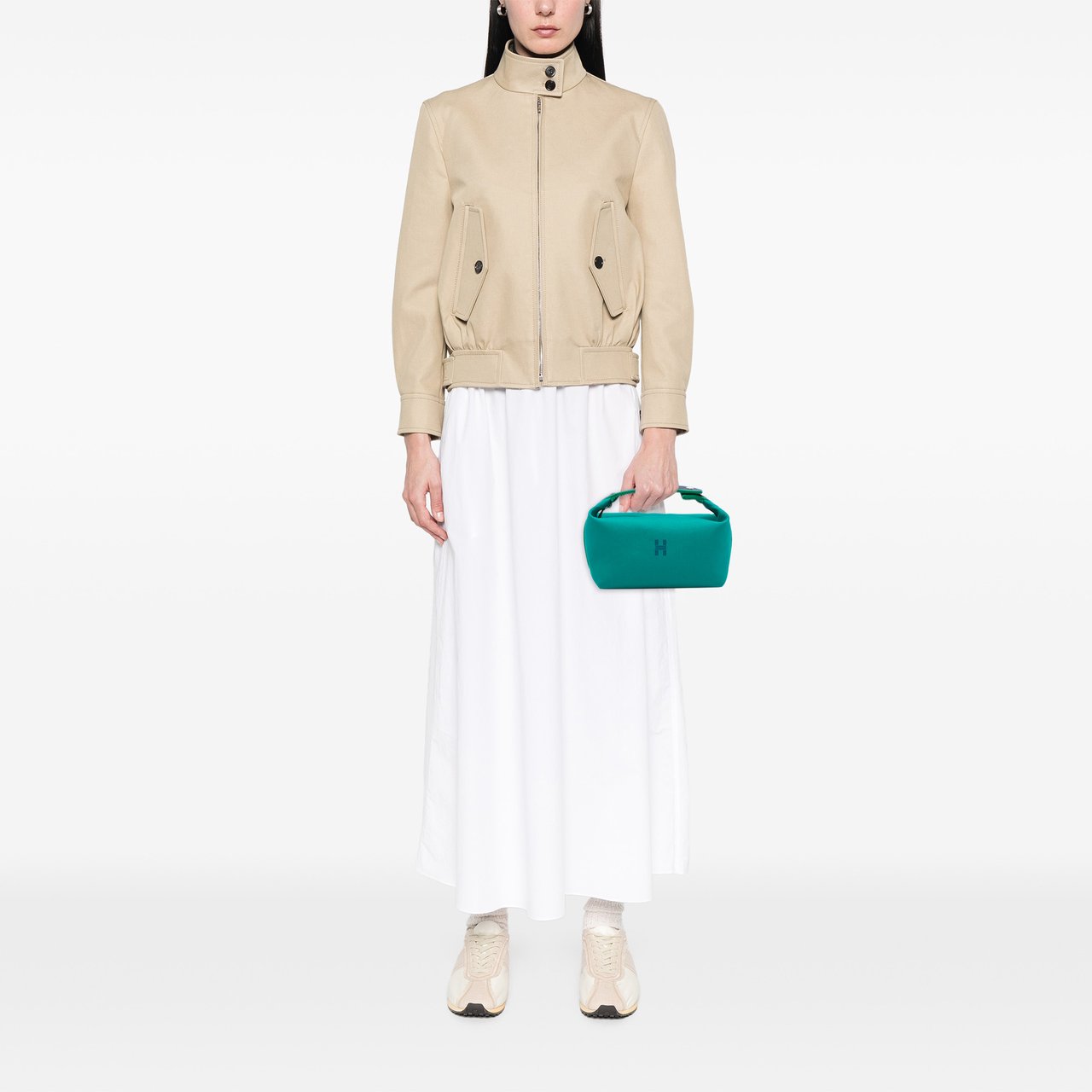 Hermès Large Canvas Bride A Brac Case Groen
