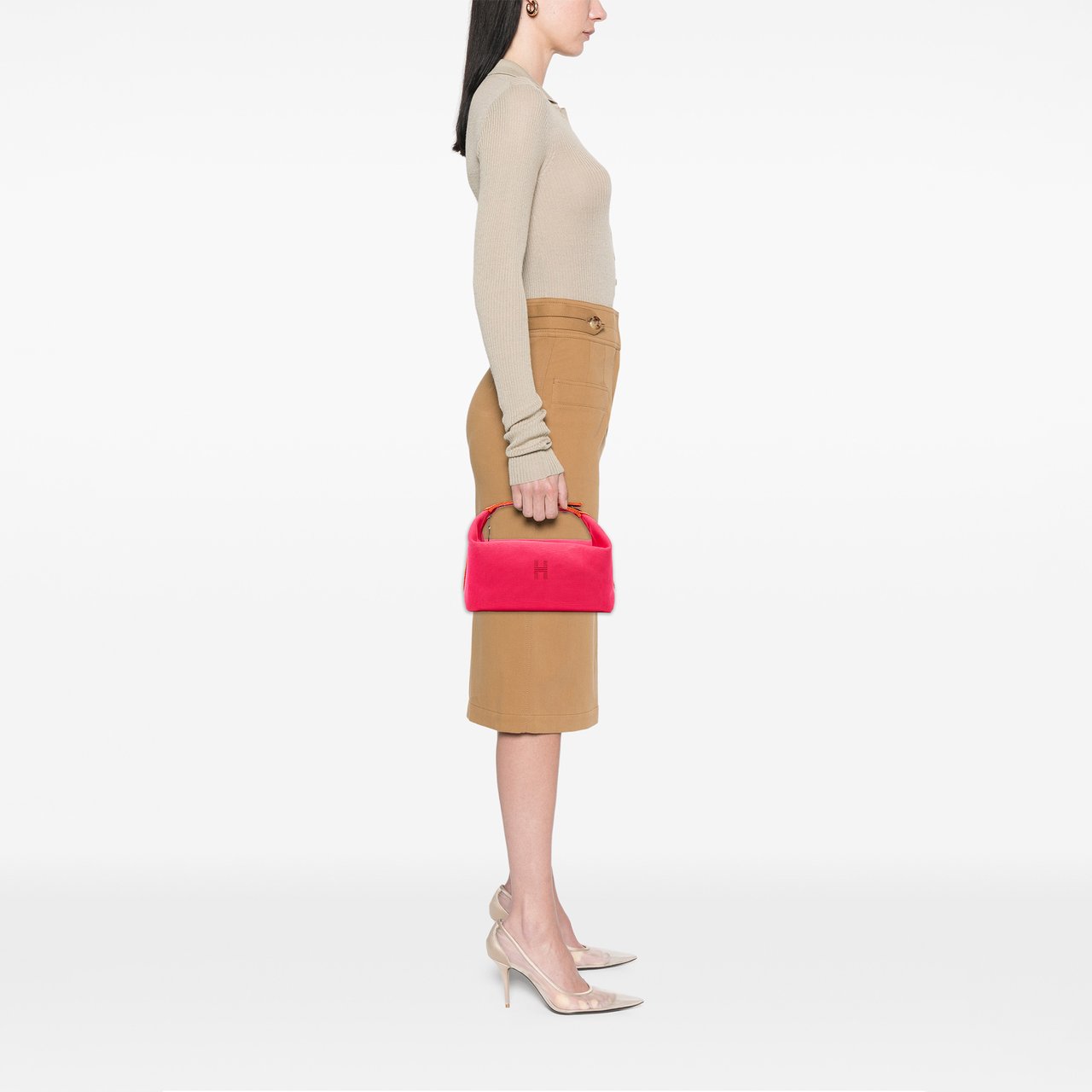 Hermès Large Toile Bride A Brac Case Roze