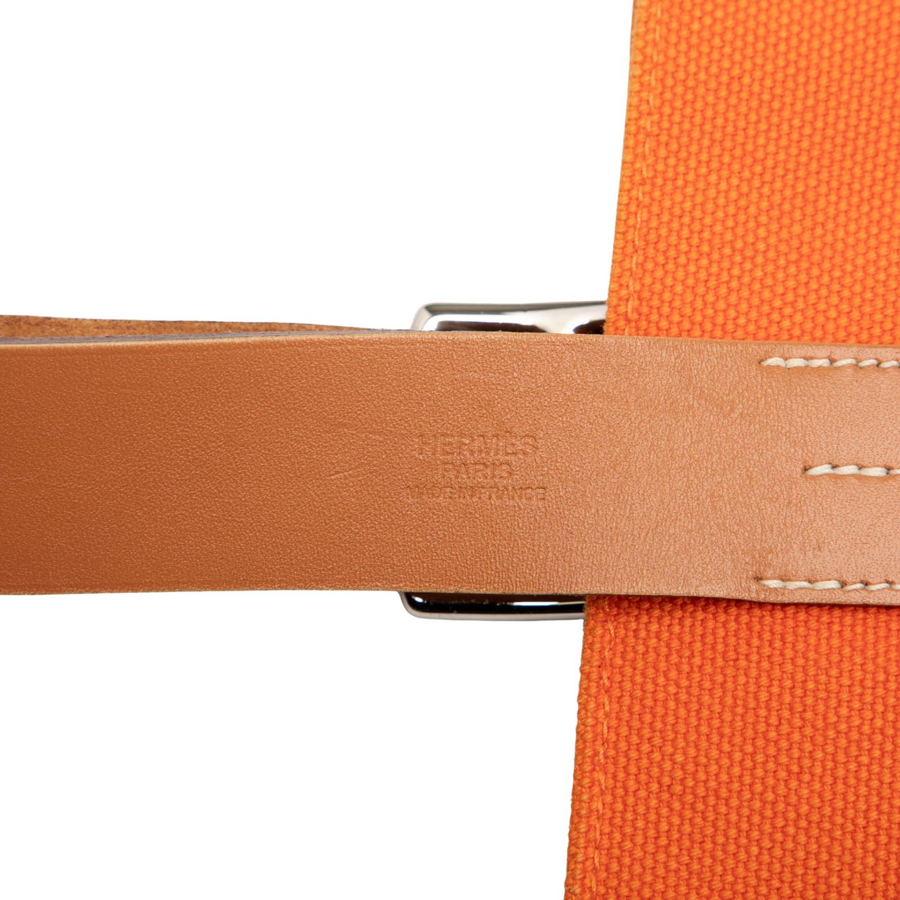 Hermès Toile Etriviere Shopping Tote Oranje