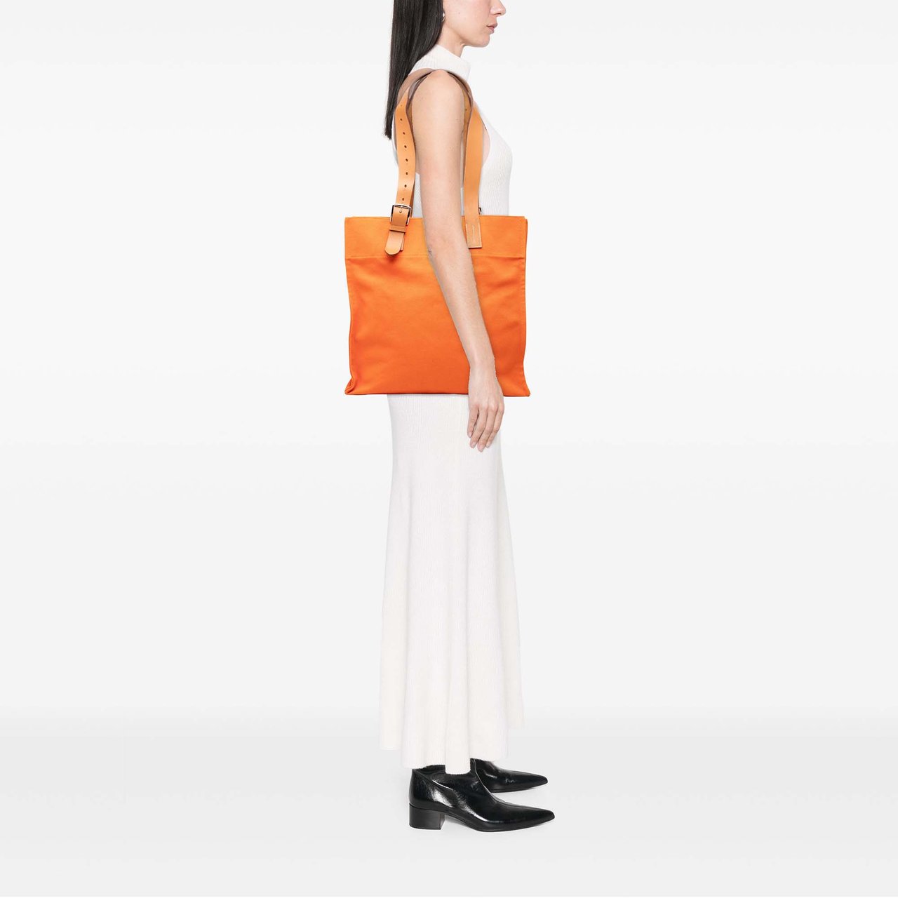Hermès Toile Etriviere Shopping Tote Oranje