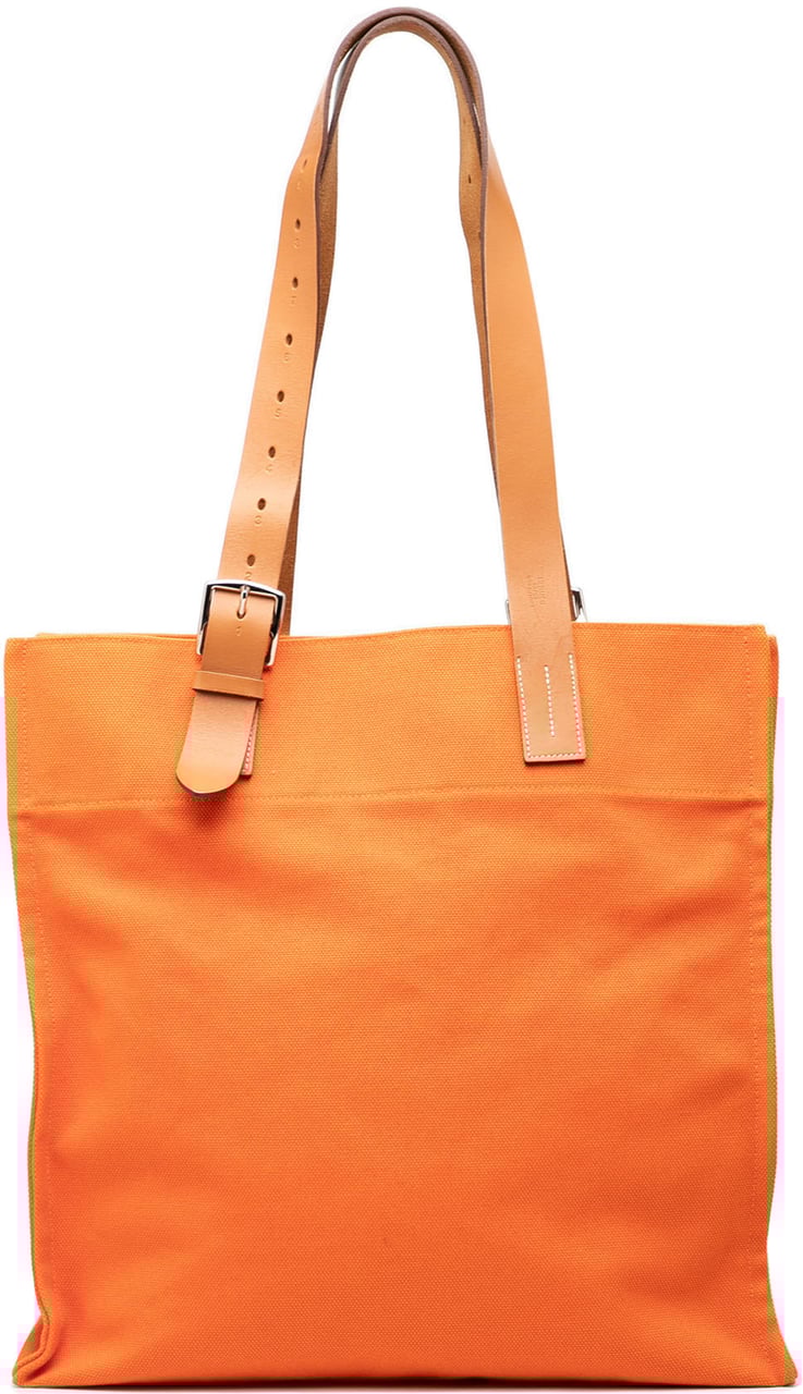 Hermès Toile Etriviere Shopping Tote Oranje