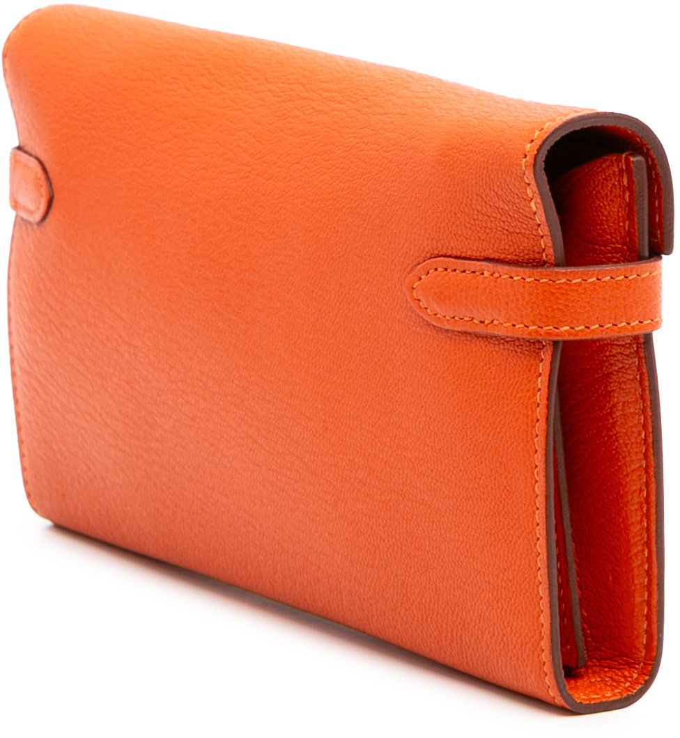 Hermès Chevre Mysore Kelly Longue Wallet Oranje