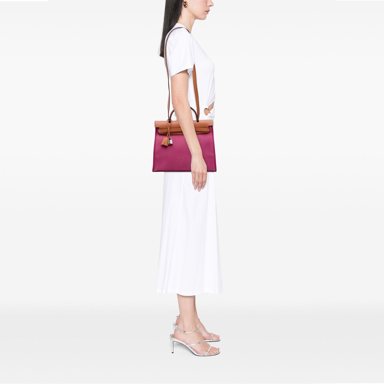 Hermès Toile Herbag Zip 31 Roze