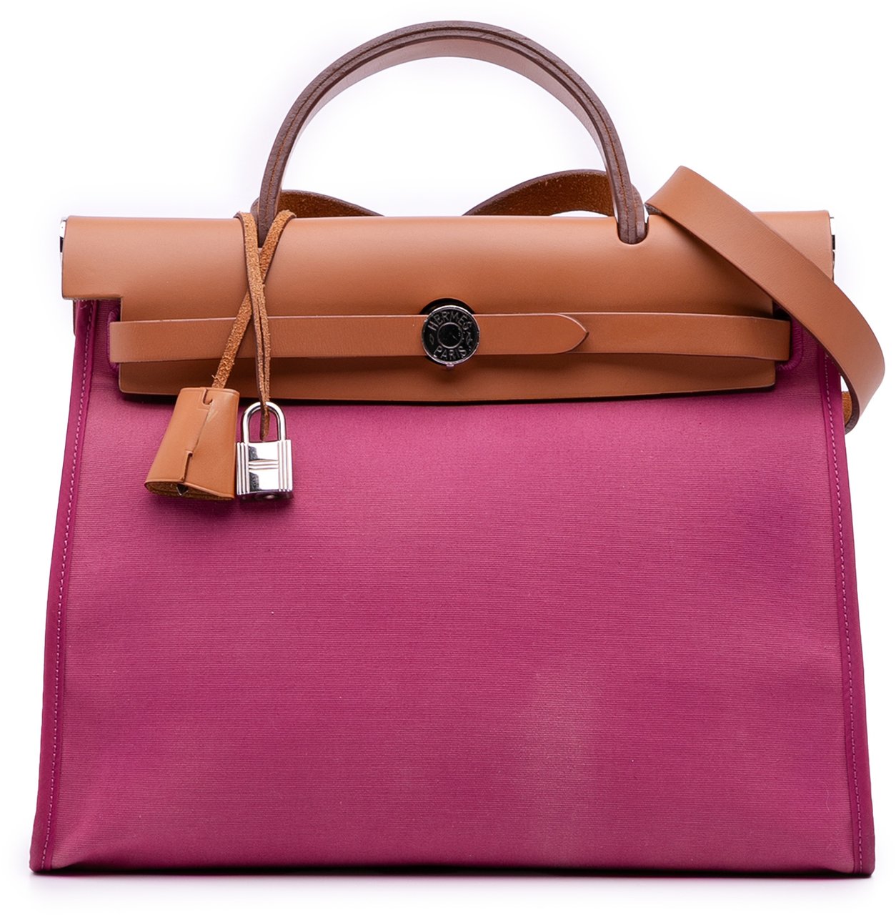 Hermès Toile Herbag Zip 31 Roze