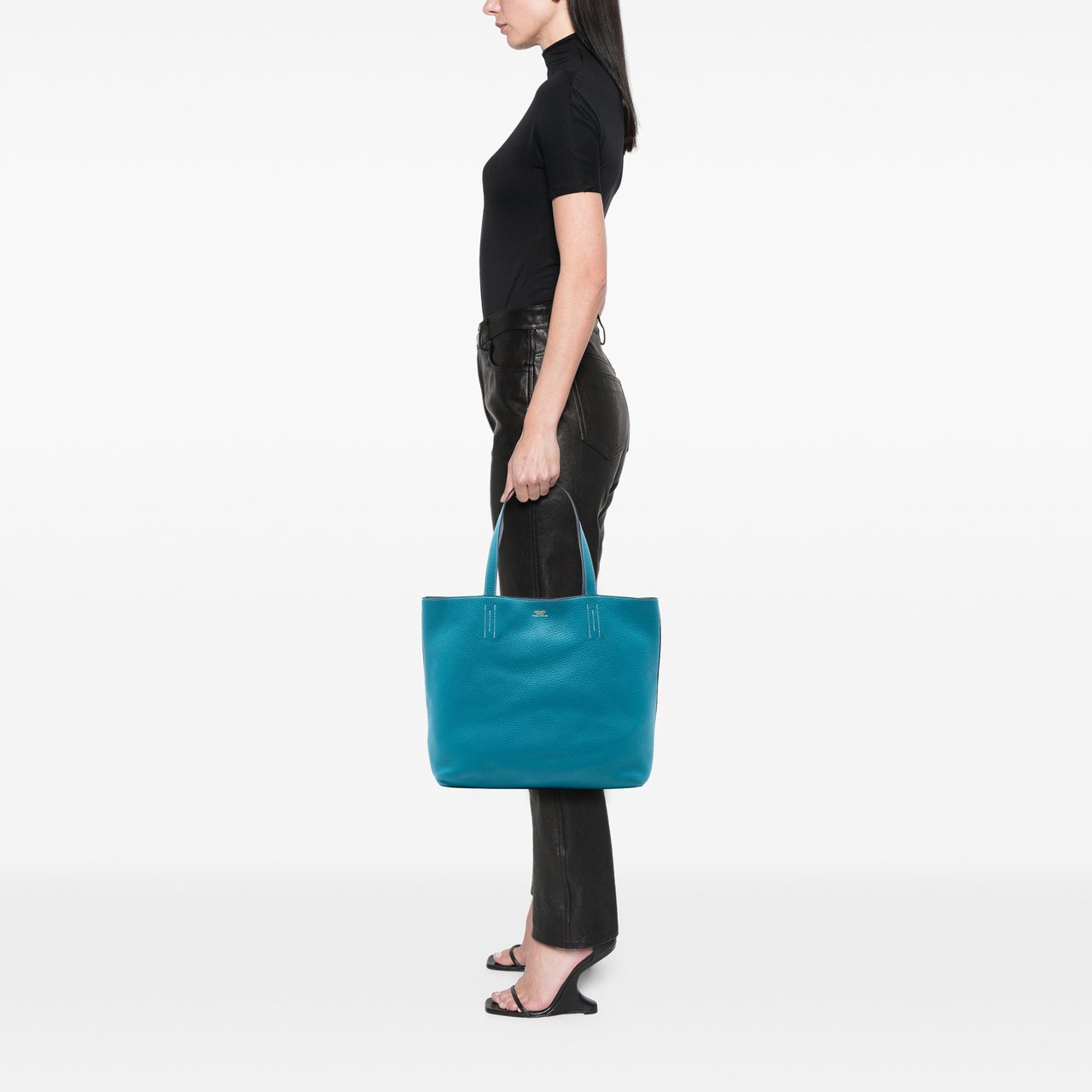 Hermès Clemence Double Sens 36 Blauw