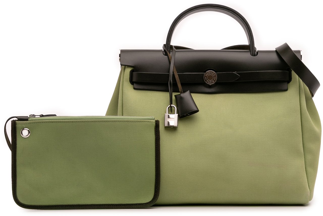 Hermès Toile Herbag Zip 31 Groen