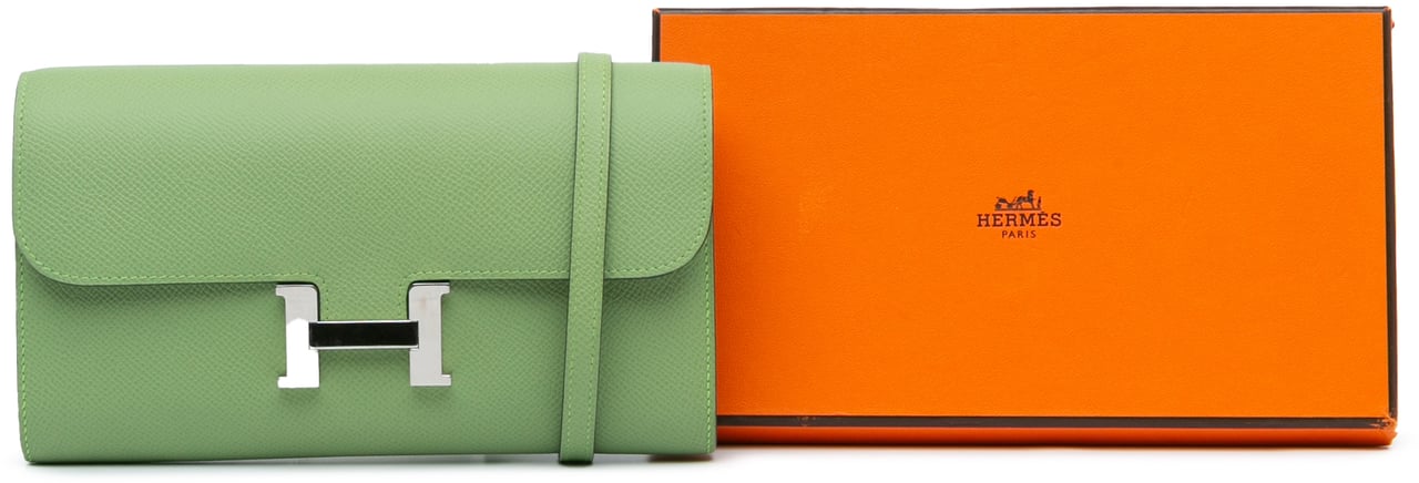 Hermès Epsom Constance Long To Go Wallet Groen