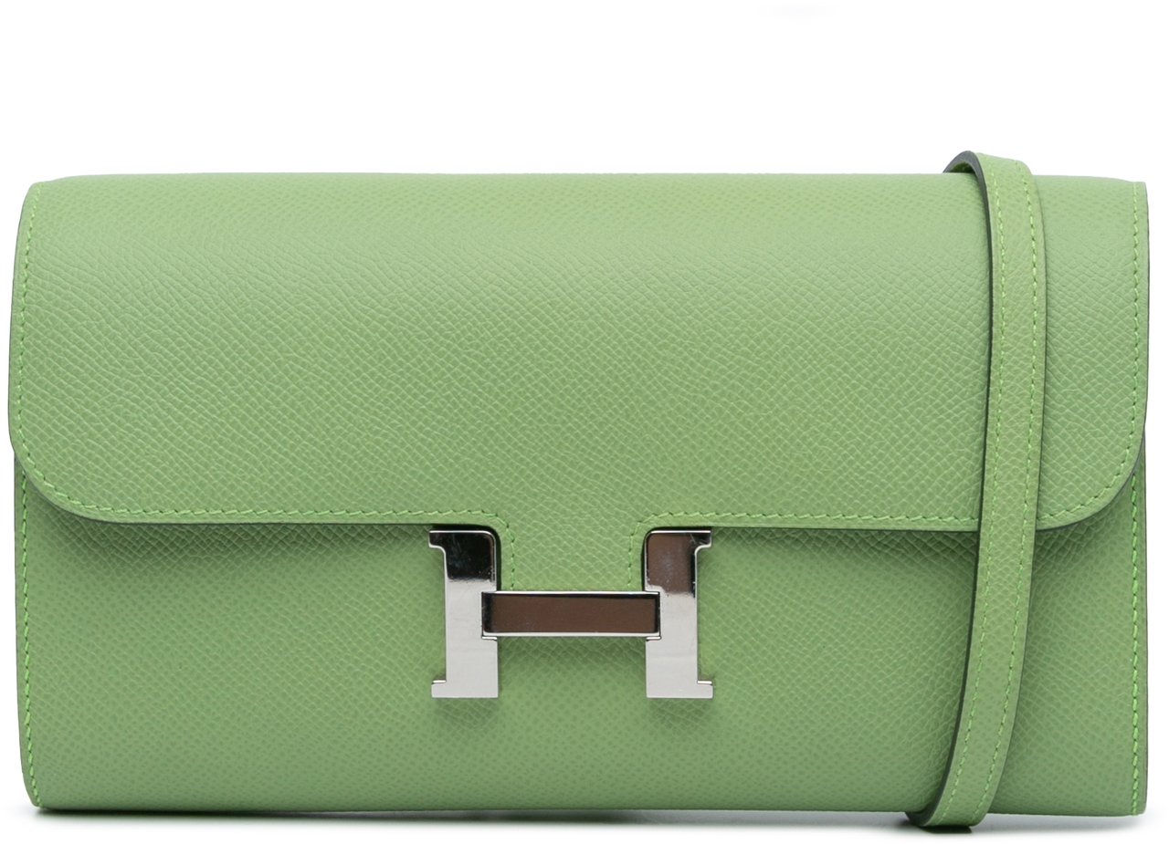 Hermès Epsom Constance Long To Go Wallet Groen