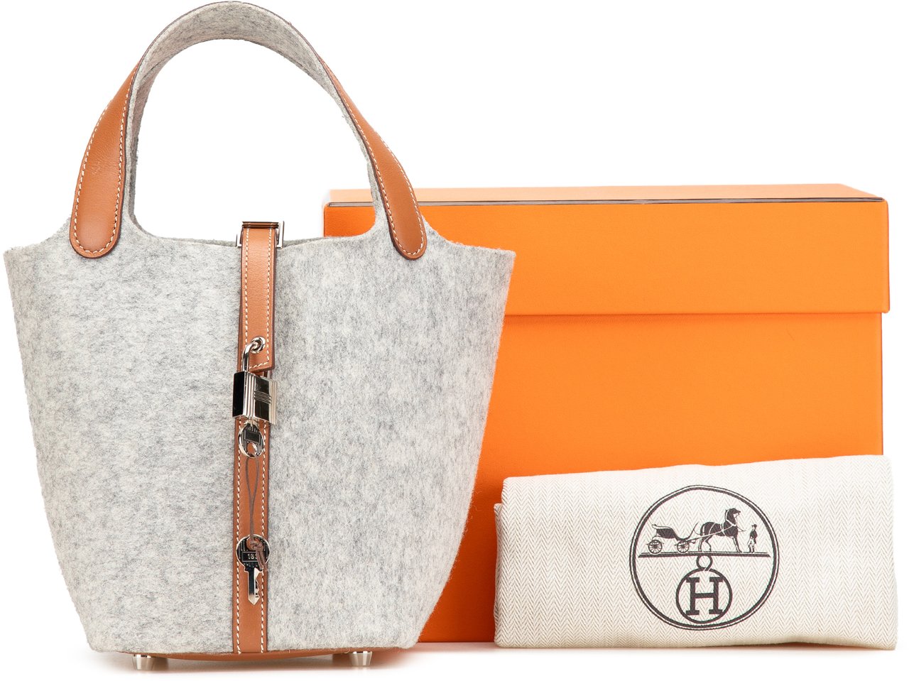 Hermès Feutre and Swift Picotin Lock 18 Grijs