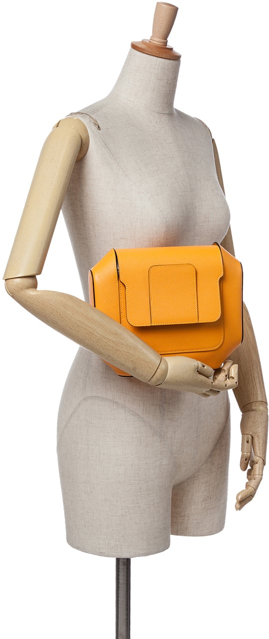 Hermès Epsom Octogone Clutch Geel