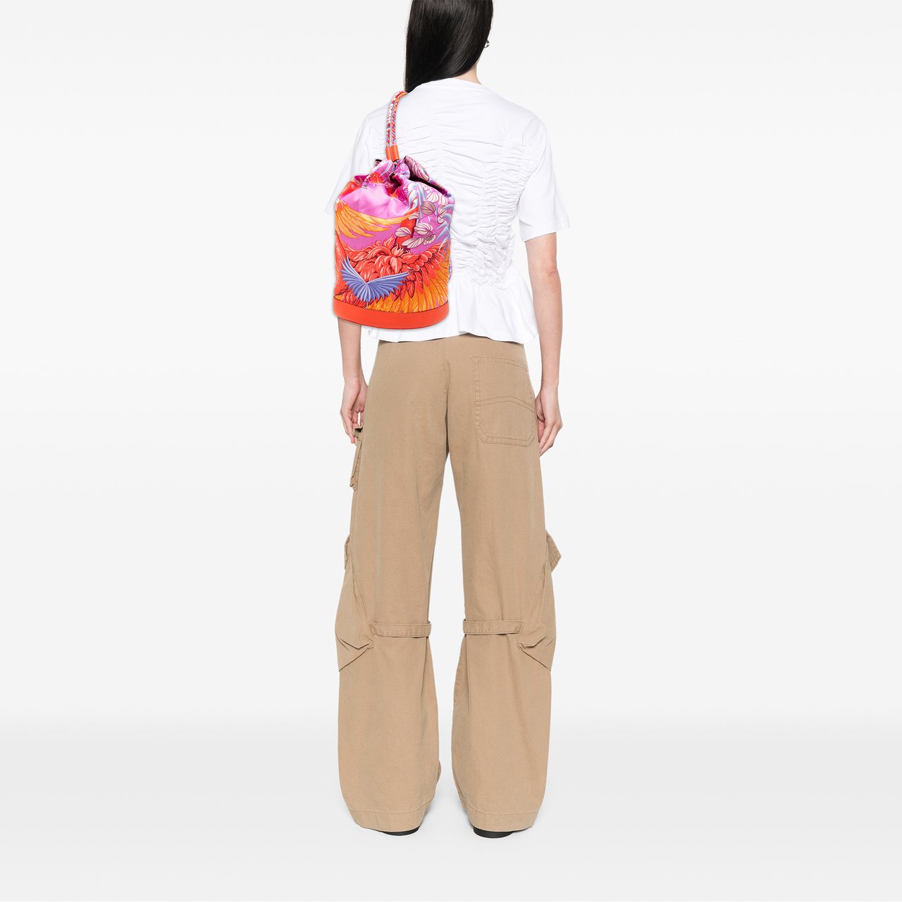 Hermès Silk Flamingo Party Sac Soie Cool 22 Oranje